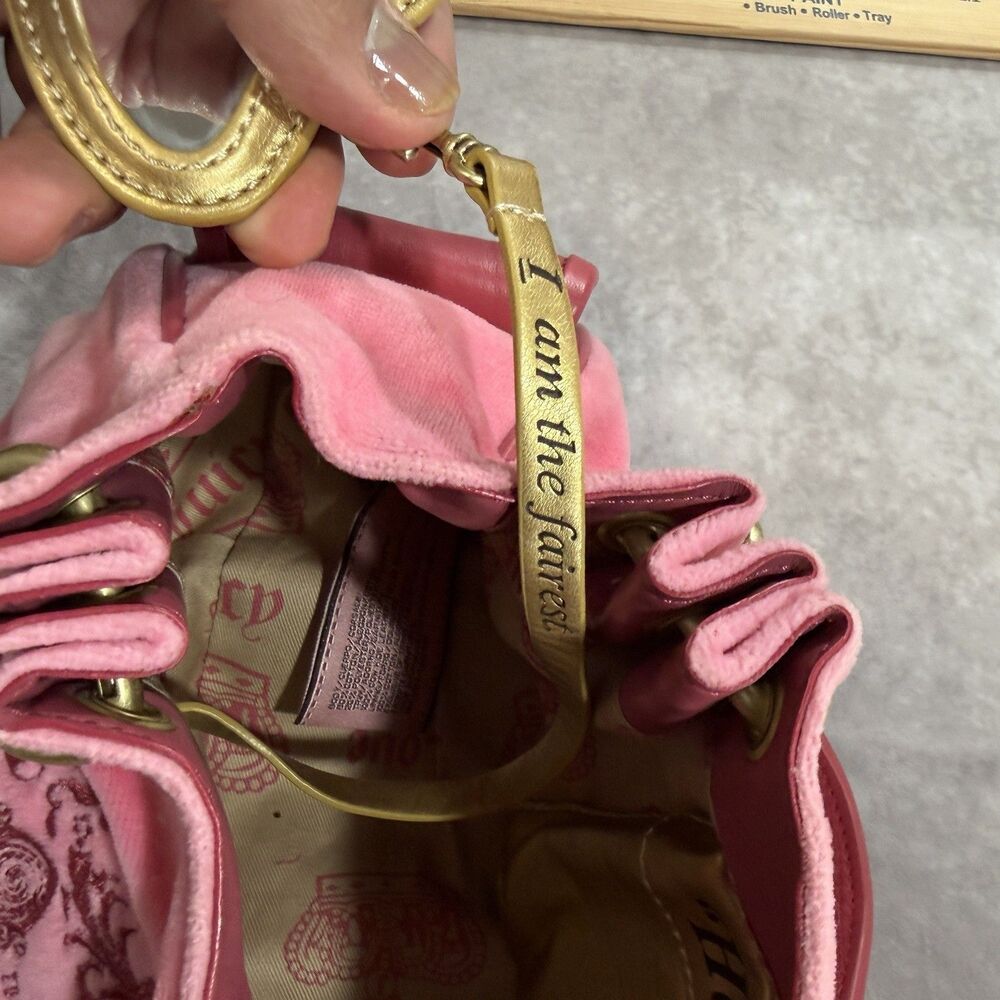 Vintage Y2K Juicy Couture Velour "Once Upon a Time" Purse Bag Pink Fairy NWOT - Picture 9 of 16